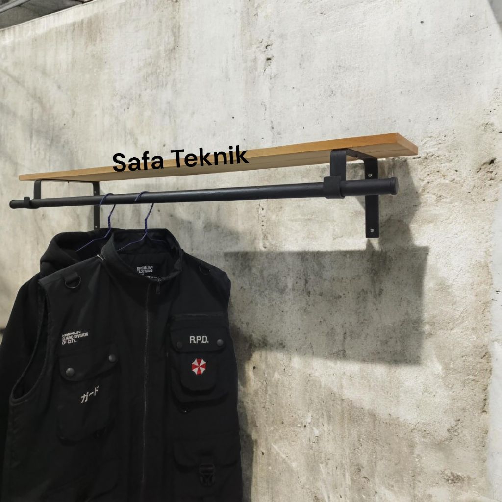 Promo  Rak dinding Ukuran 100x20cm Rak Gantungan baju estetik
