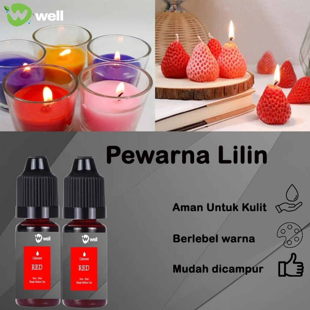Well Pewarna Lilin Botol Tetes 30ml Cairan Resin Oil Base Aromaterapi Pewarna Lilin Cair Colorant Pe