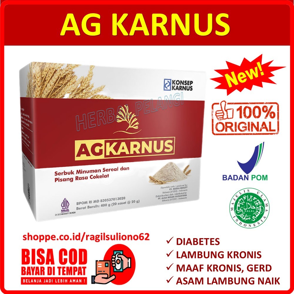 AG KARNUS Nutrisi Pendamping Diabetes - AG Cereal - Alga Gold Cereal Original - Herbal Lambung Kroni