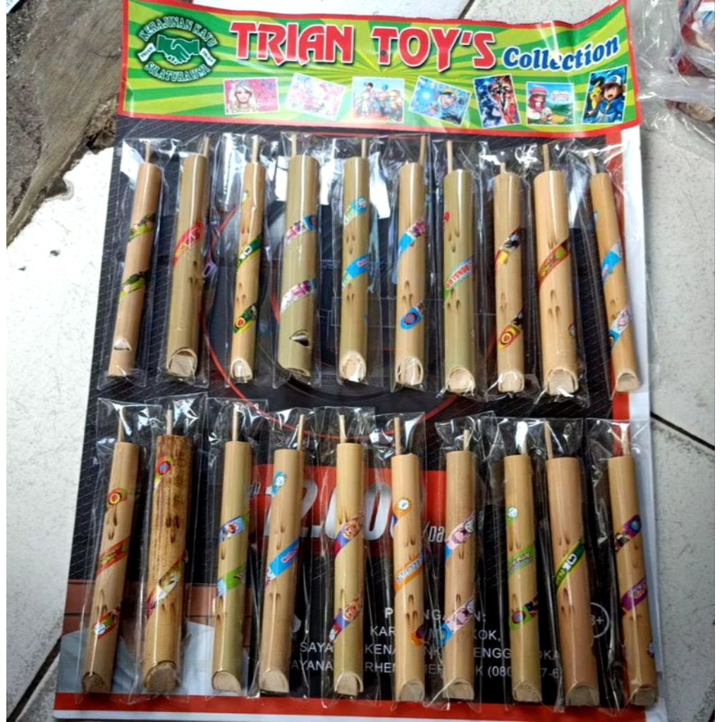 Suling Bambu Isi 20 Pcs Suling Suara Burung