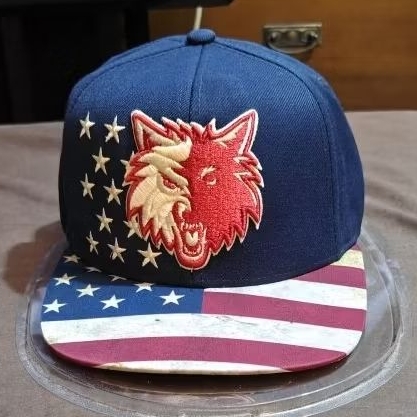 topi wolves Giants AMERICAN FLAG, vintage,Collab adinda, official tag