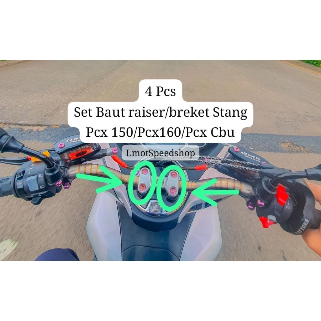 BAUT TITANIUM RAISER/BREKET KLEMAN STANG PCX CBU/150/160