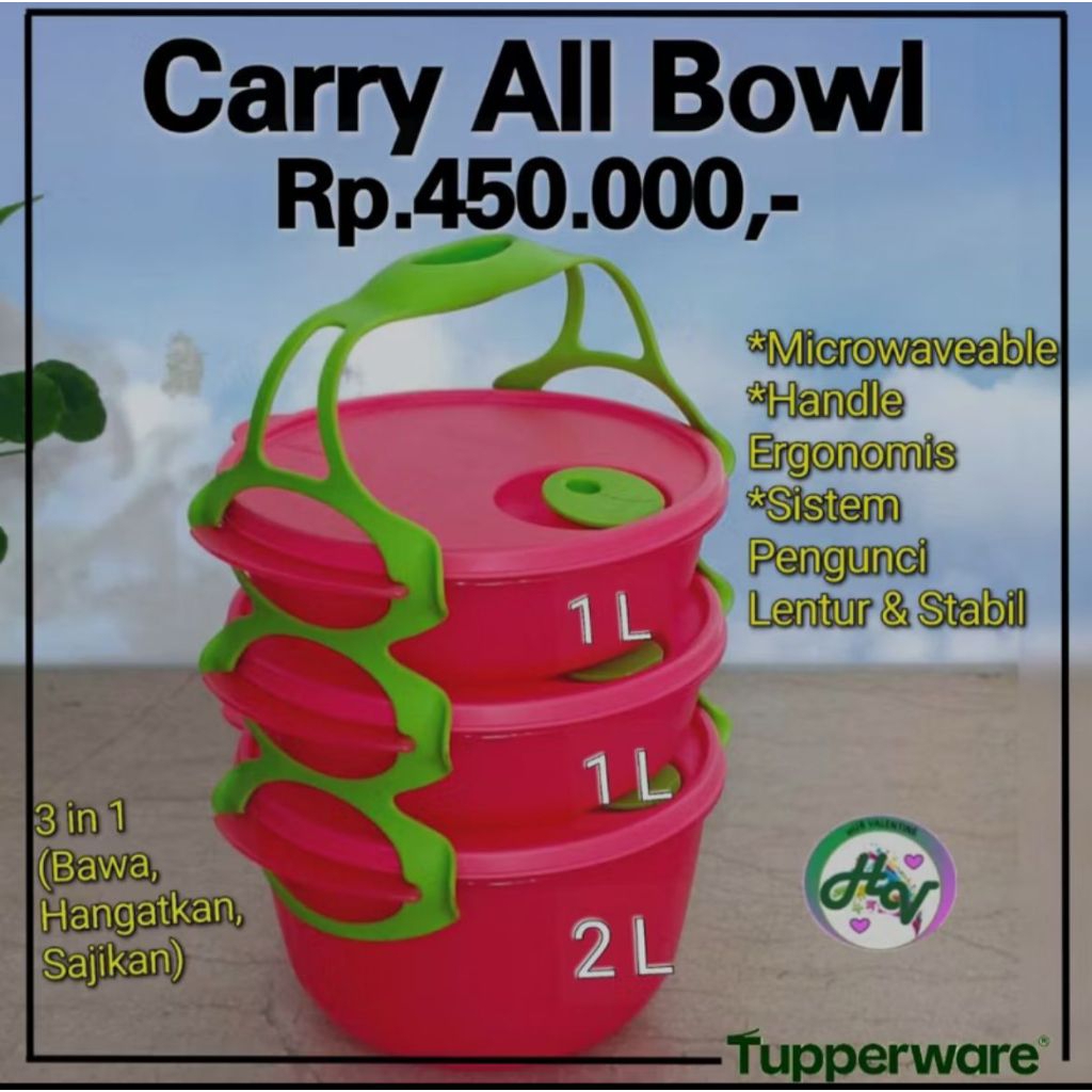 Rantang carry all bowl tupperware