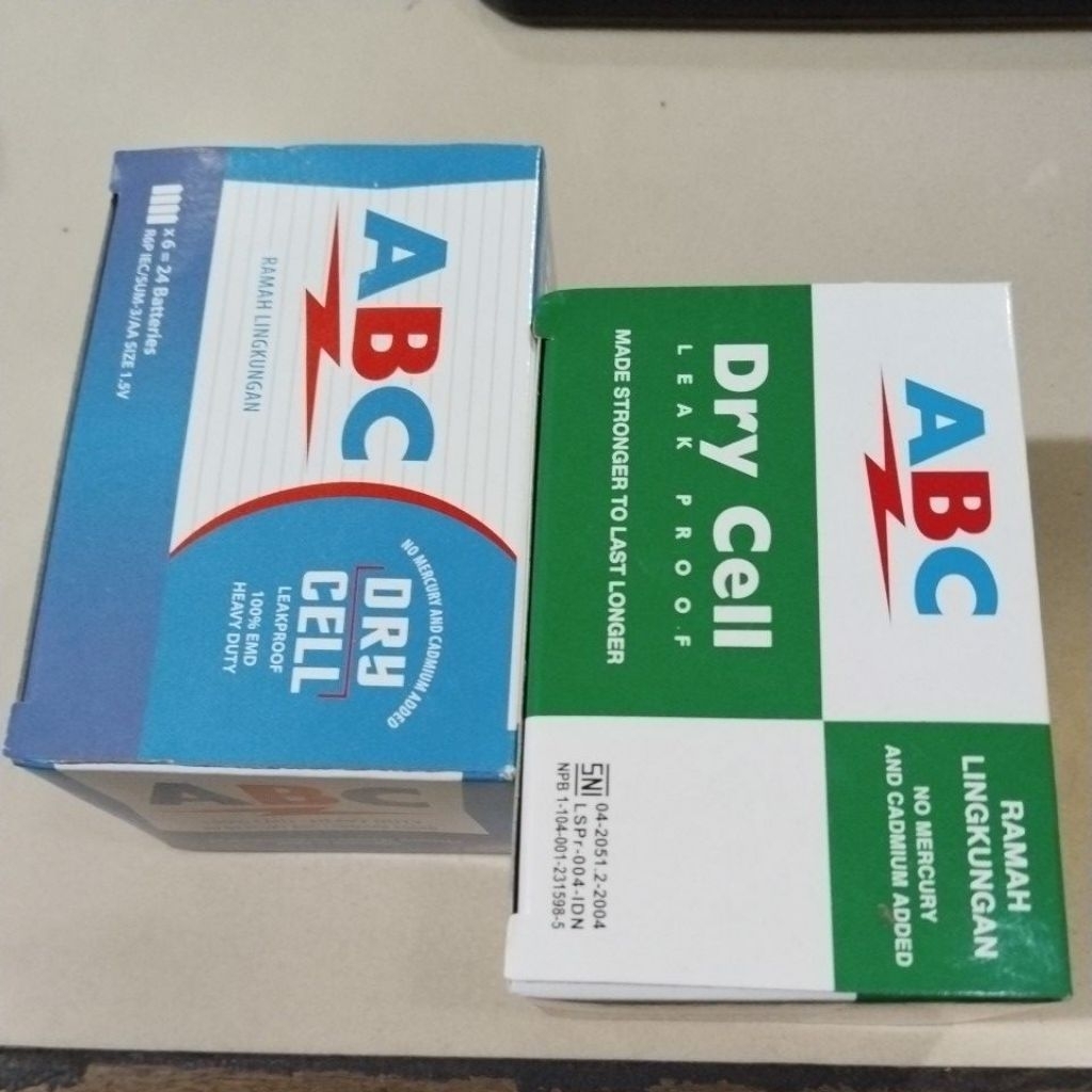 1box (24pc) Batu abc biru & hijau aa jam dinding