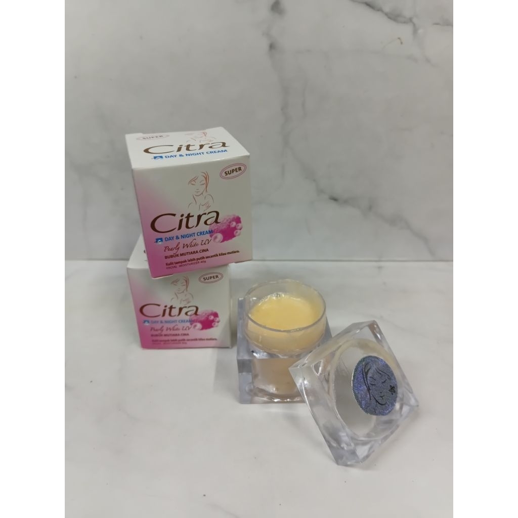 [ECER] Cream CITRA Super Day//Night Pearly White UV 40gr Bubuk Mutiara Cina Original -