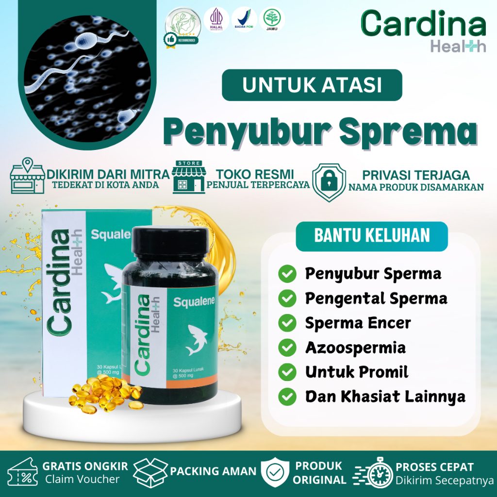Cardina Health Squalene  - Untuk Sprema Encer Promil Vitamin Kesuburan Pria Pengental Sprema