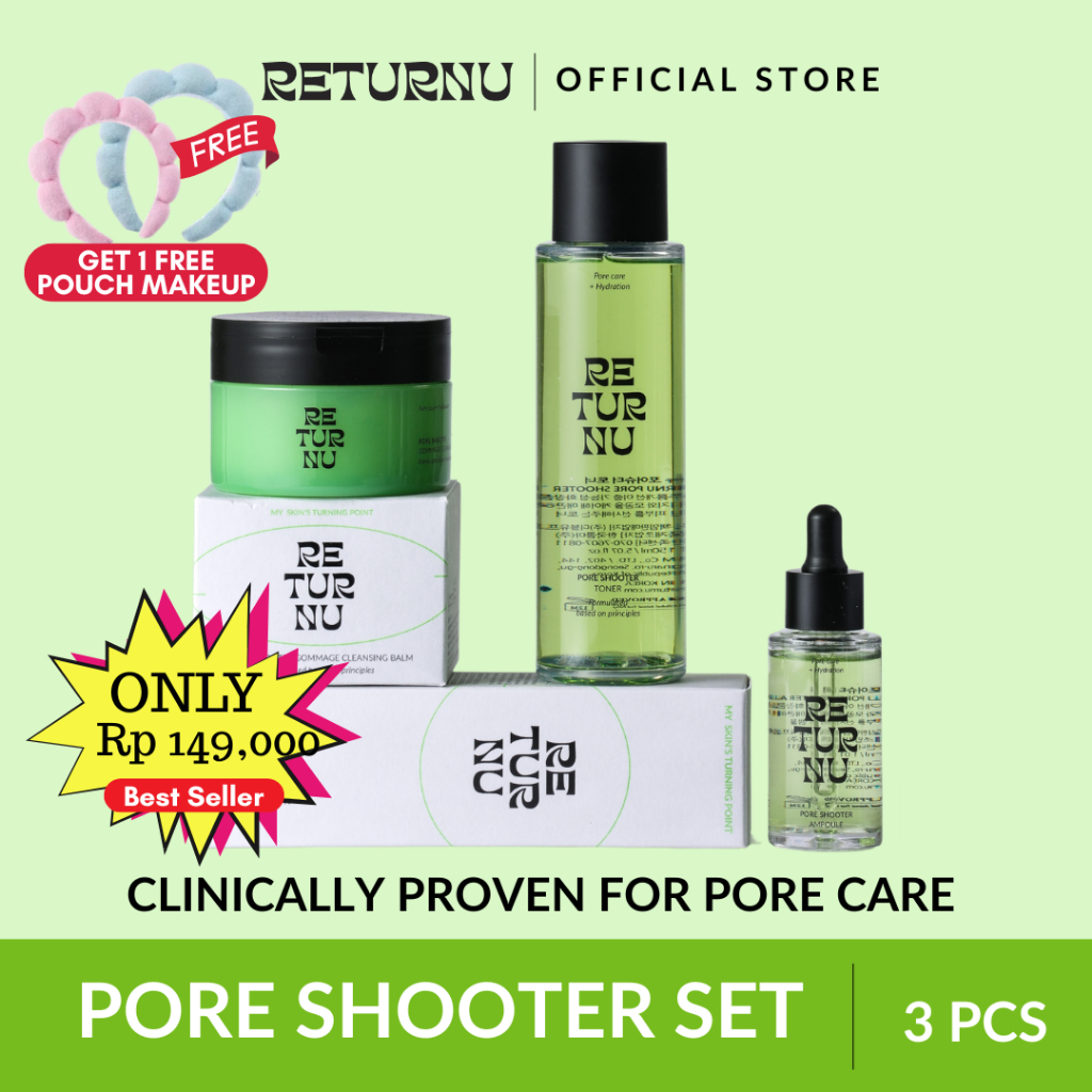 RETURNU Poreshooter Set Ampoule Pori-Pori Serum Korea / Poreshooter Toner Korea / Poreshooter Gommag