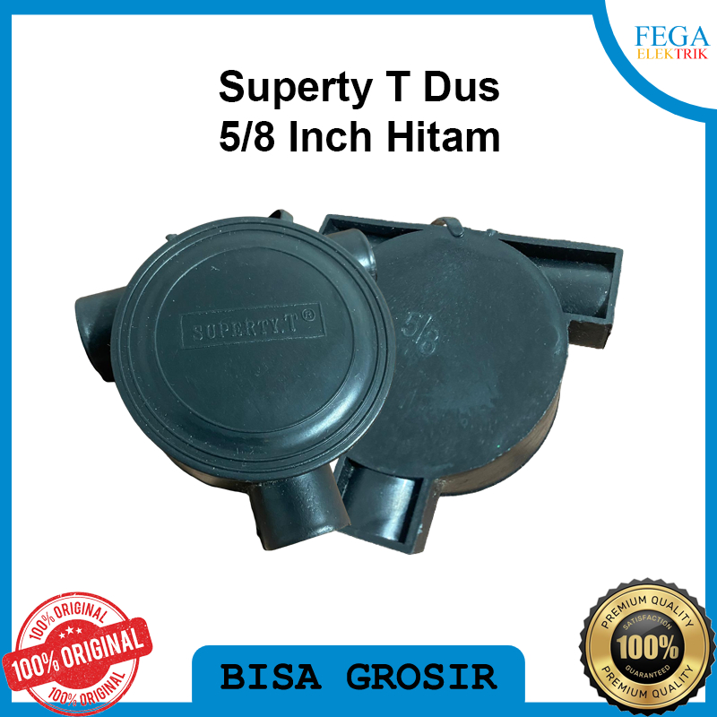 Superty T Dus 5/8 Inch Hitam – Kotak Sambungan Pipa Listrik 3 Cabang