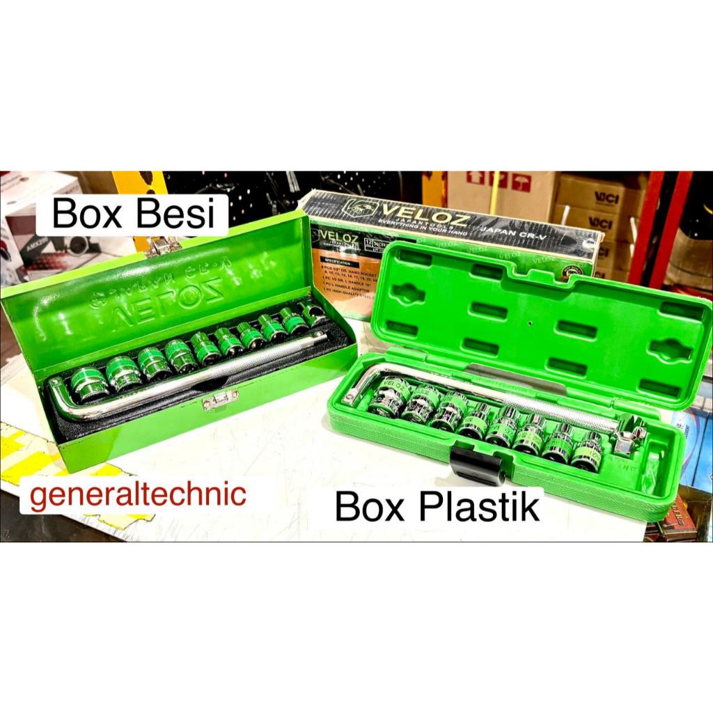 Kunci Socket Veloz Socket Wrench Set Veloz Kunci Sok 1/2" Kunci Shock Veloz Chrome Vanadium Steel