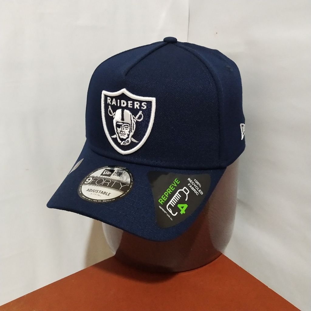 Topi New Era Original 100% 9Forty A-Frame NFL LV Raiders Repreve Oceanside Blue New