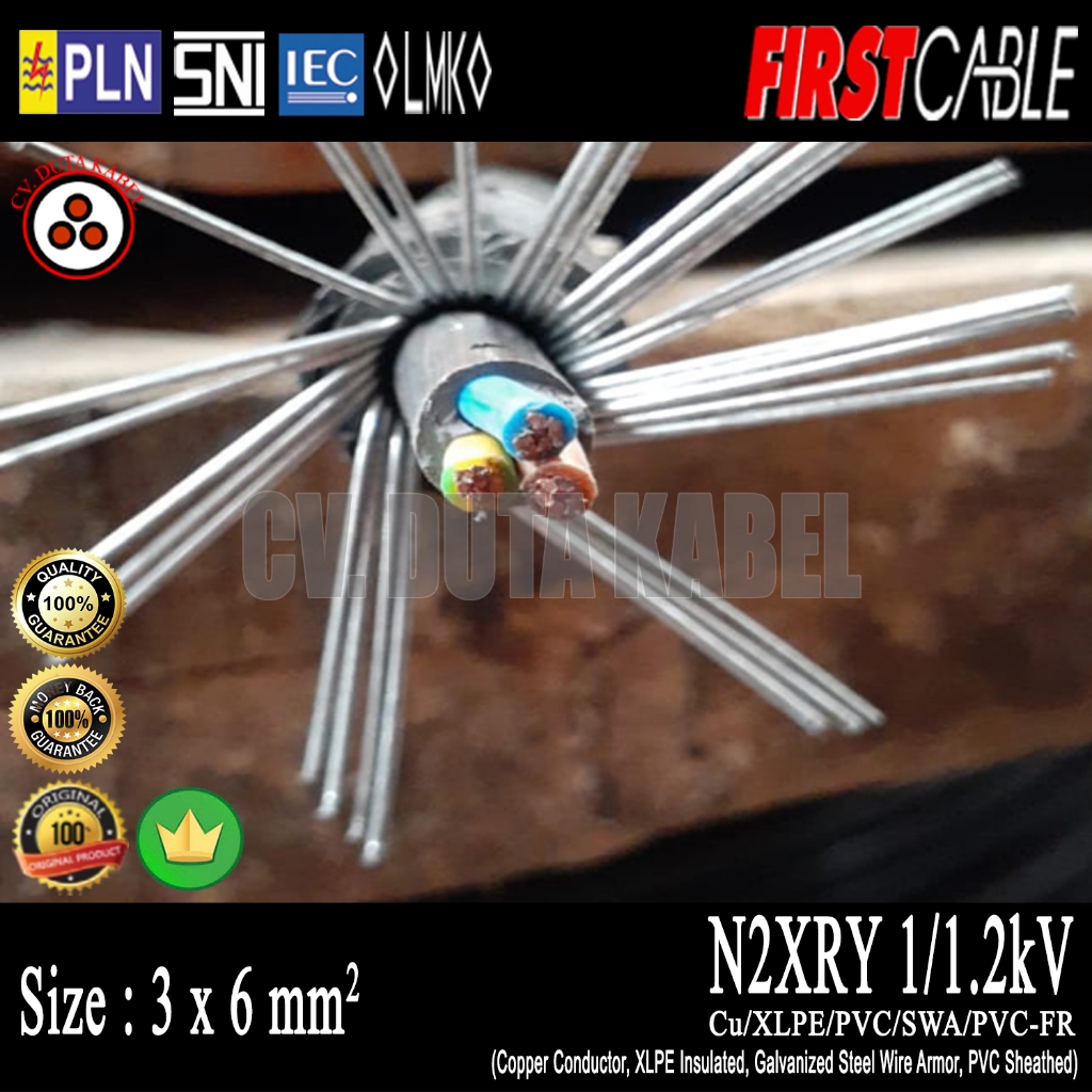 Kabel N2XRY 3x6 mm2 (Cu/XLPE/SWA/PVC) /3x6 mm/3 x 6 mm2/3 x 6 mm/3x6