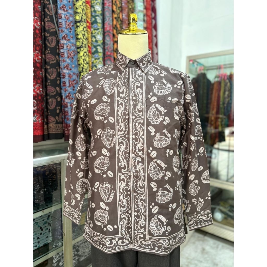[ARINIbatik][ Size XL ] Batik Jambi - Kemeja pria, Baju laki-laki, Pakaian batik Jambi dengan bahan 