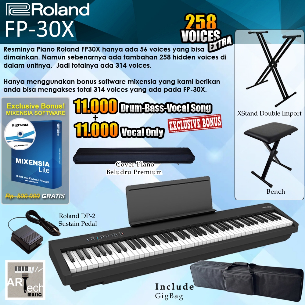 Digital Piano Roland FP 30X / FP30X / FP30 X / FP 30 X Garansi Resmi