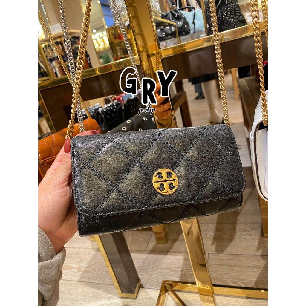 READY tory burch willa wallet on chain black ghw
