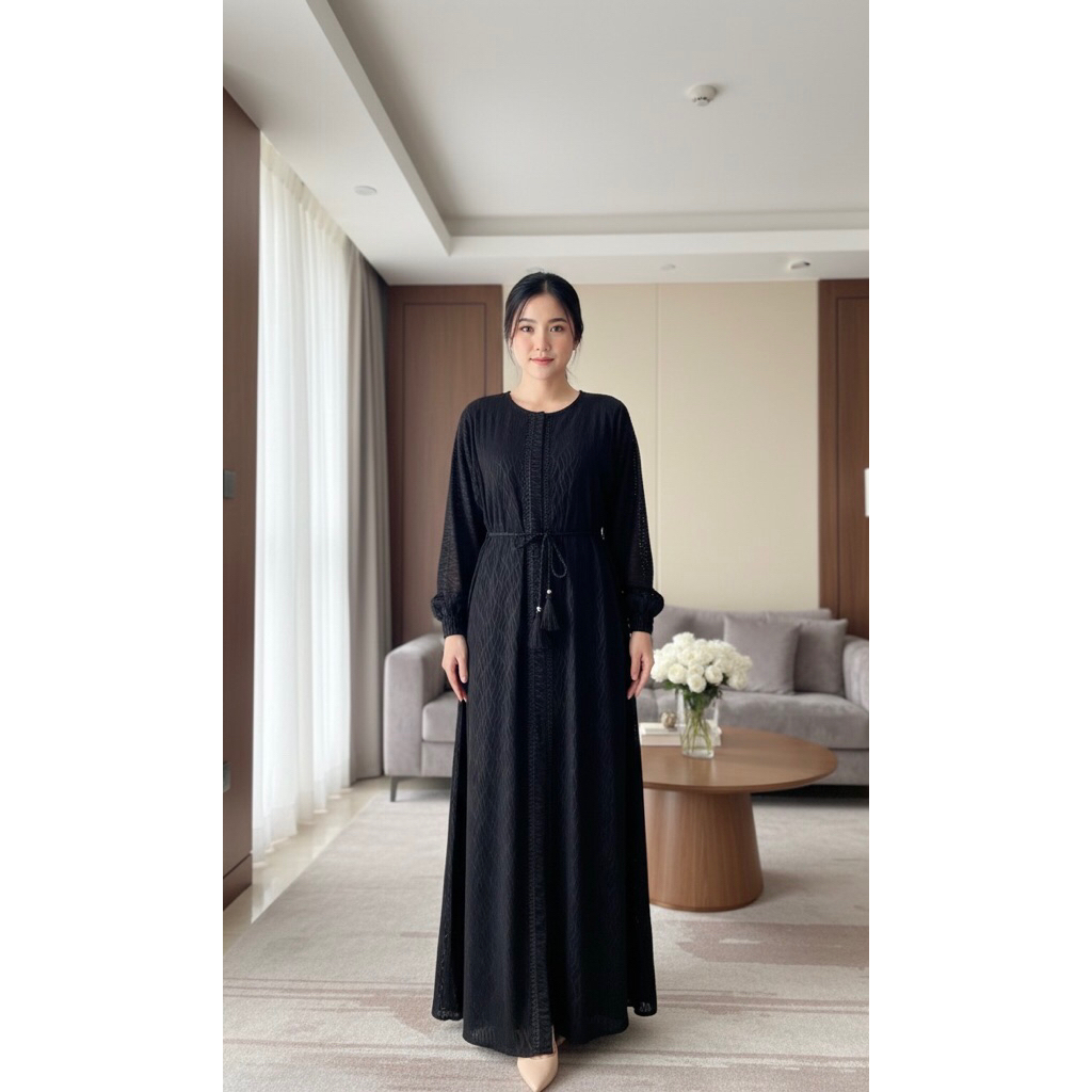 Abaya Jetblack Embos Muslim