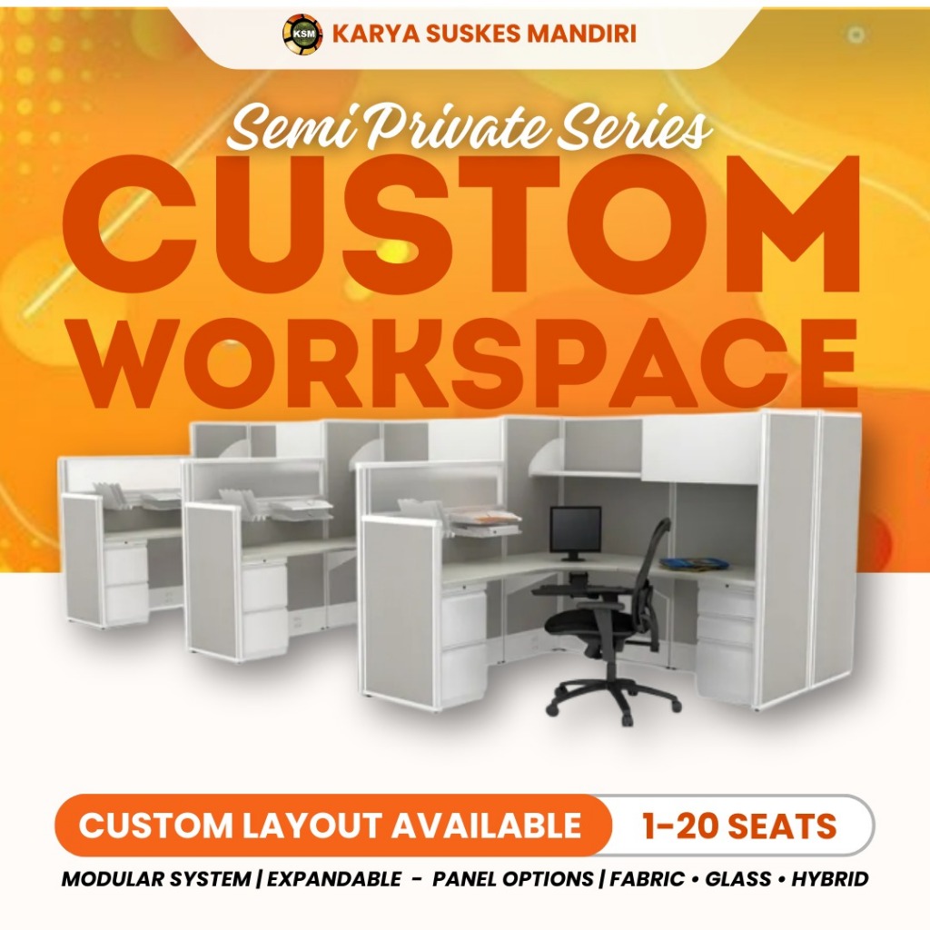 KODA Meja Kantor Cubicle Partisi Semi Private – Konsep Workstation Modular Konfigurasi Custom