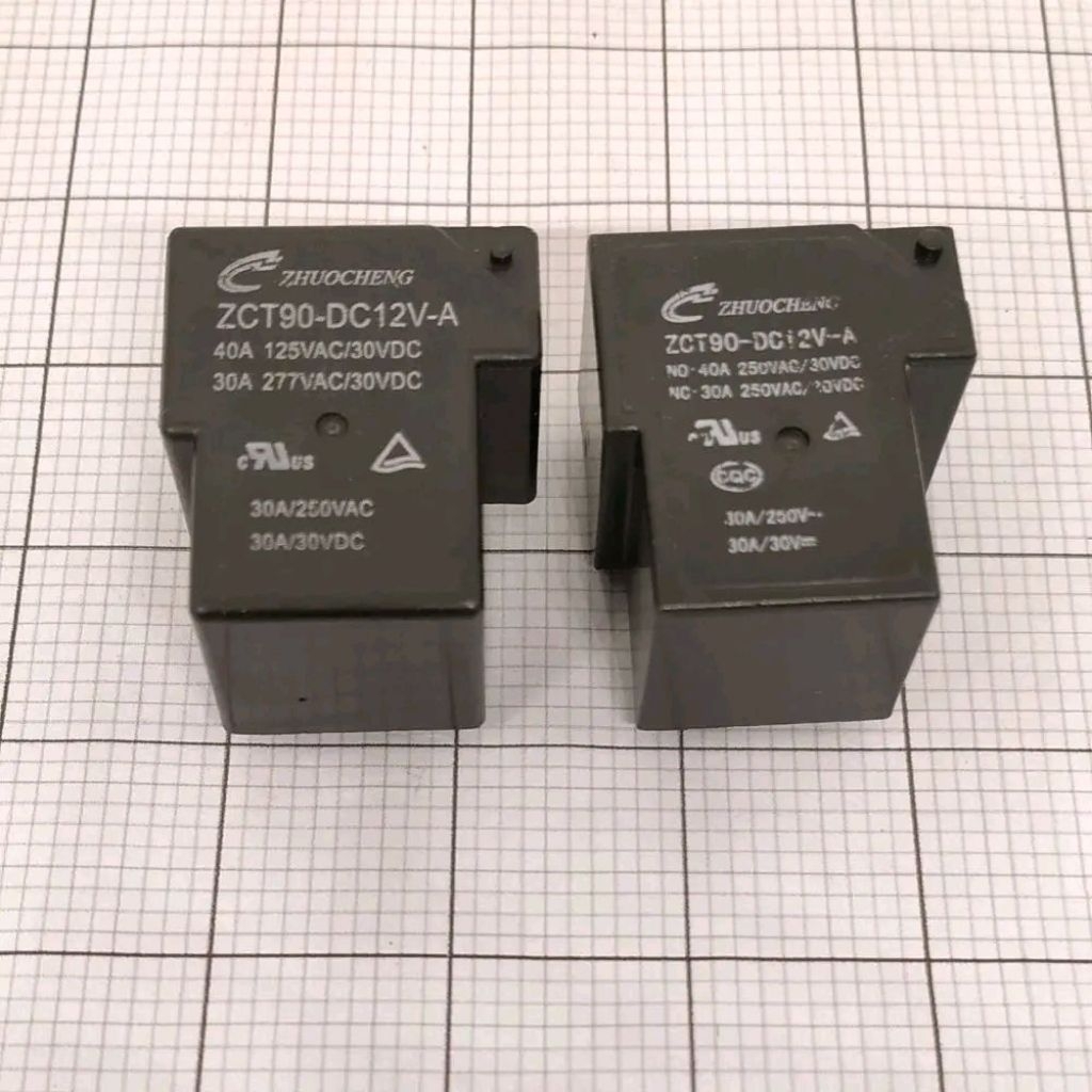 Relay T DC 12V / Relay Kodok DC 12V Hitam Zhuocheng ZCT 90 / Relay Kodok DC12V 4pin 4 kaki 4p