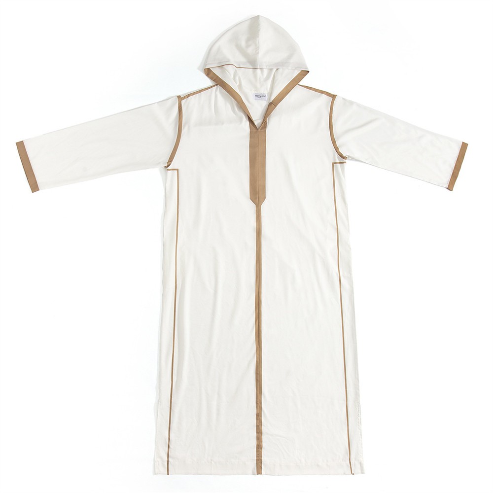 Gamis Hoodie Pria Style Arab – Jubah Muslim Cowok Modern Model Timur Tengah