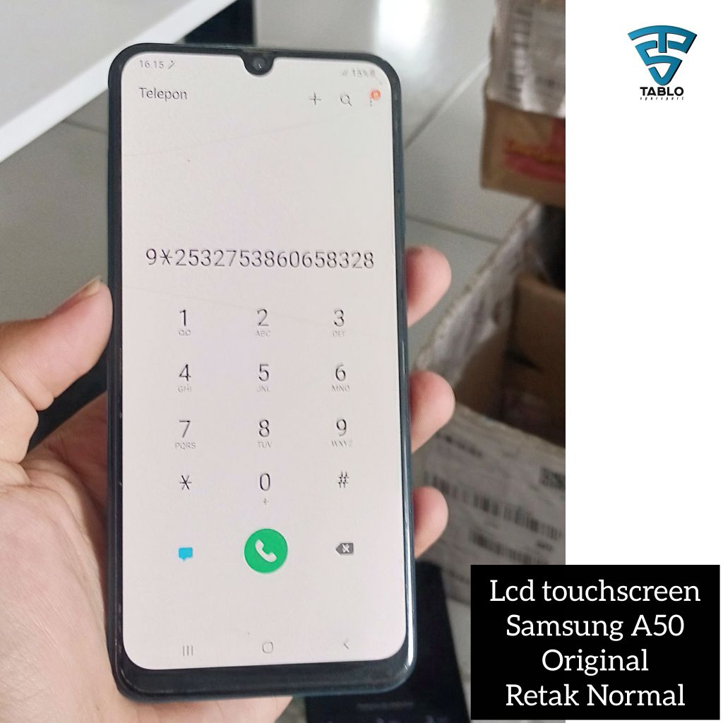 Lcd touchscreen Samsung A50 original retak normal