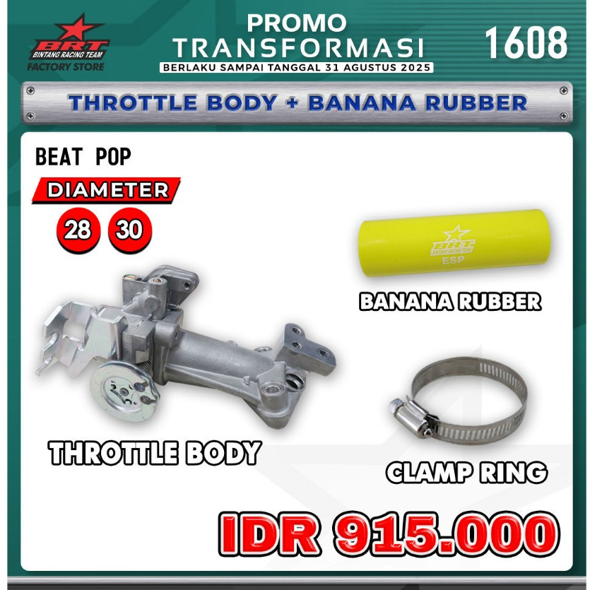 Throttle Body BRT Beat Scoopy Spacy FI 28mm 30mm