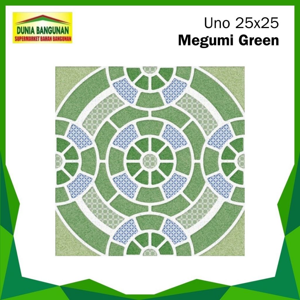 Keramik Lantai 25x25 Uno Megumi Green KW1 Keramik Lantai Kamar Mandi Kasar