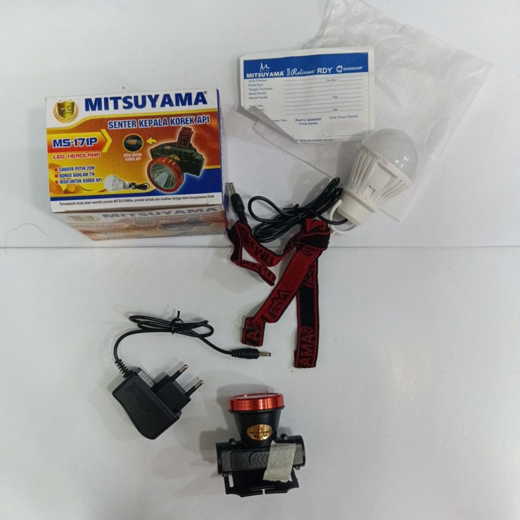 Senter Kepala Korek Api Mitsuyama MS-171P Bonus Bohlam
