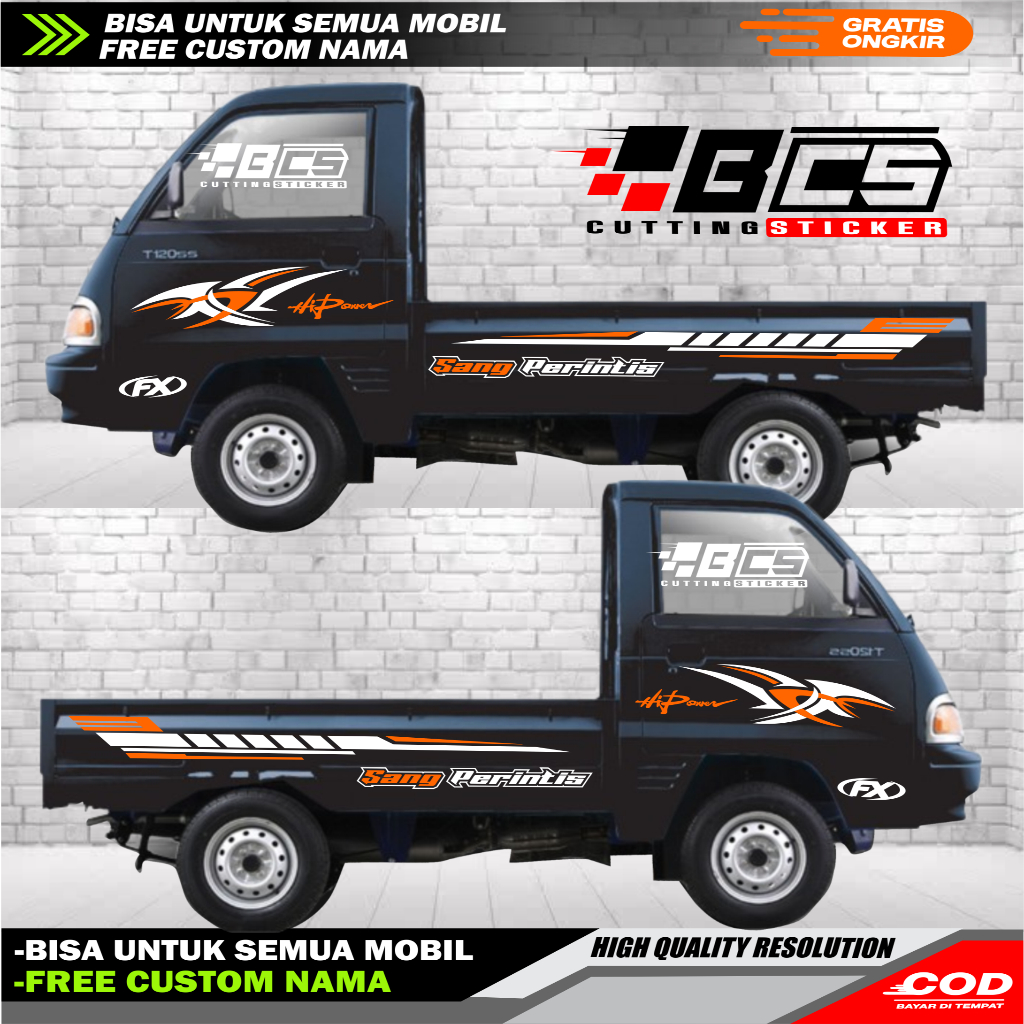 Stiker mobil pick up suzuki futura cutting stiker list body bak pick up futura new carry granmax apv
