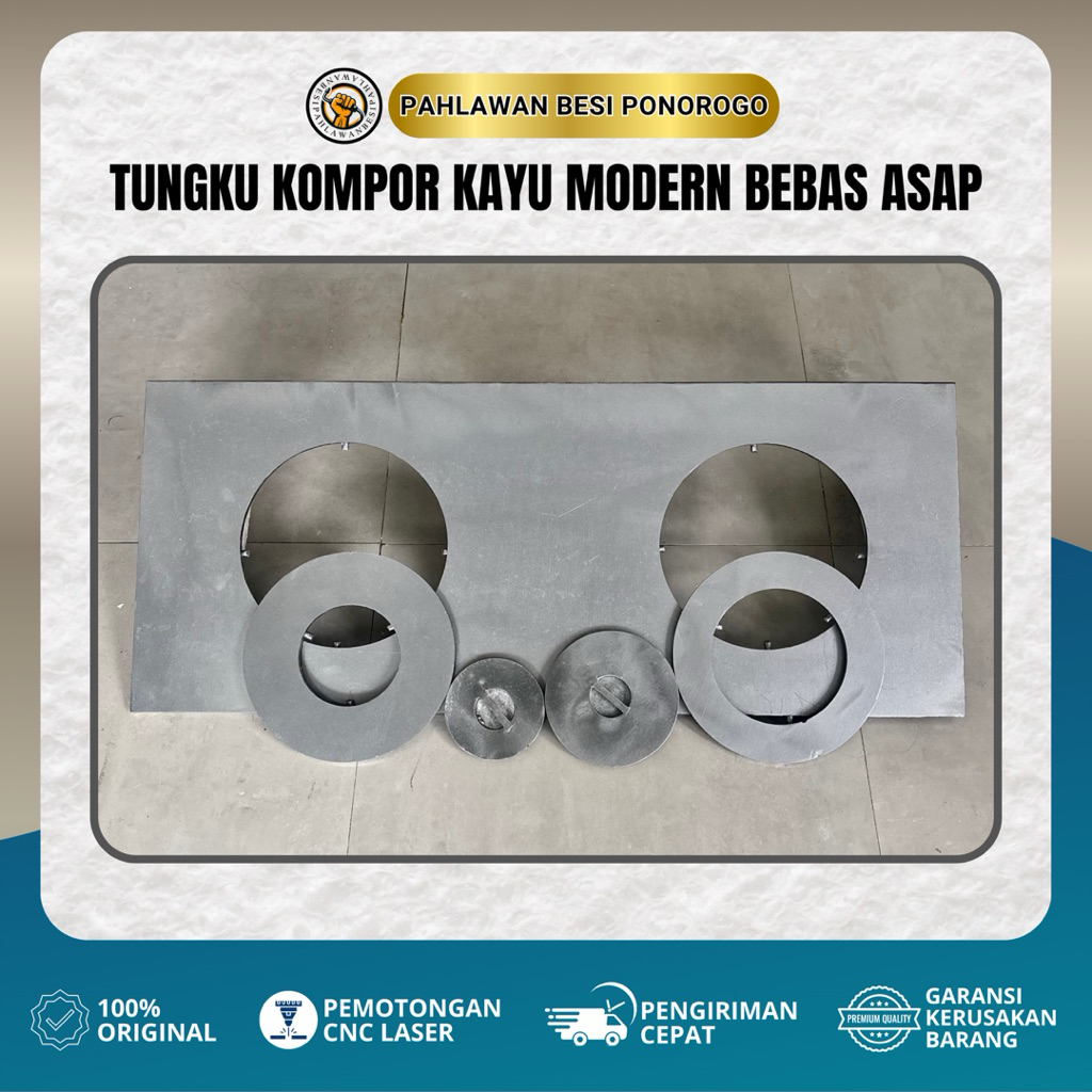 Tatakan Tungku Plat Besi Kompor Kayu Modern Bebas Asap Tomang Tanpa Asap