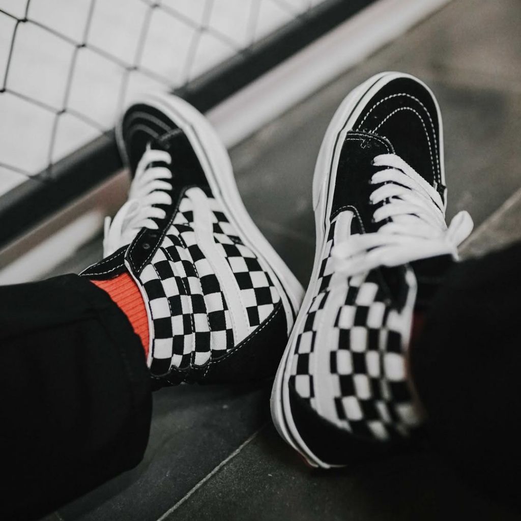 Sk8 HI Classic Checkerboard Black White