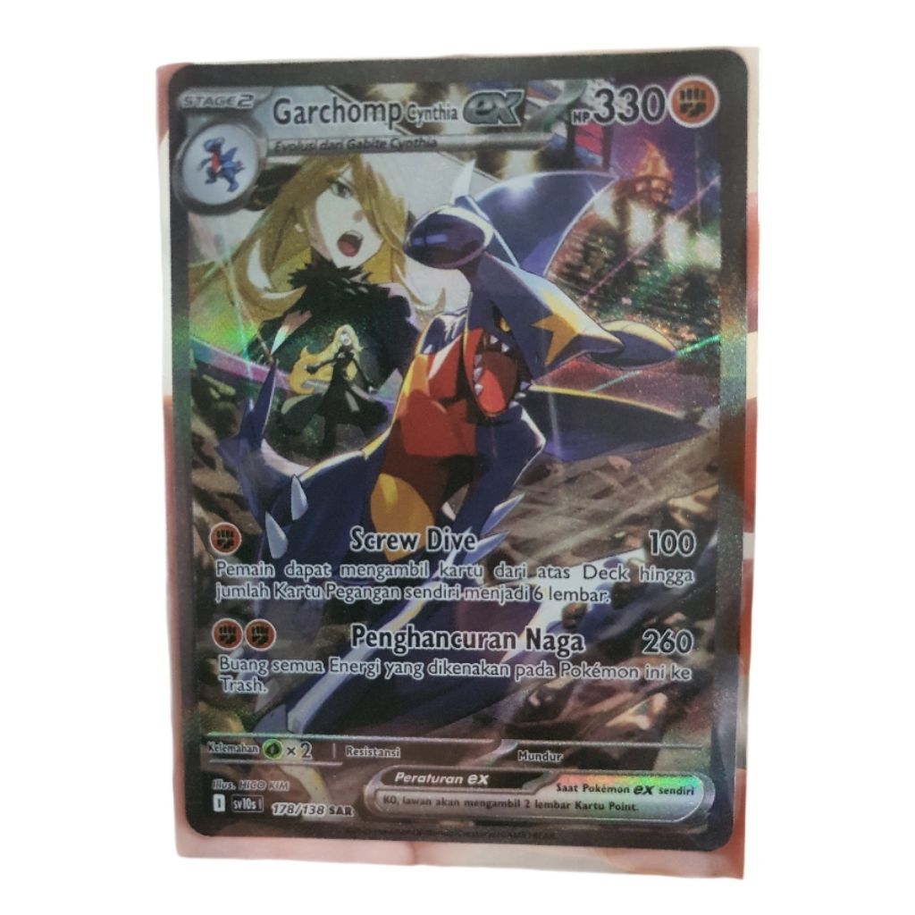 Garchomp Cynthia EX SAR TCG Pokemon Indonesia