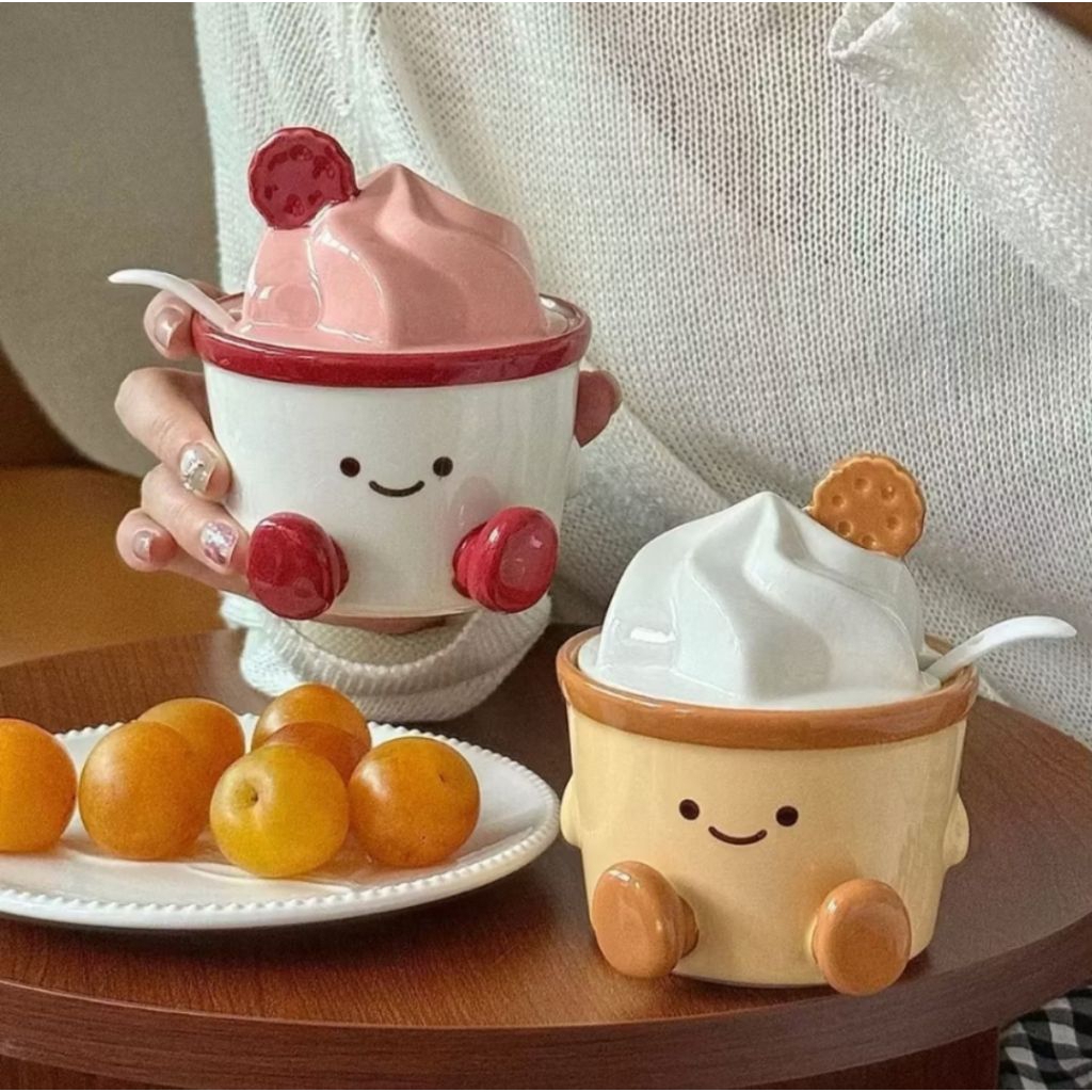 Tempat Bumbu Wadah Bumbu Serbaguna Bahan Keramik Motif Ice Cream Lucu Menarik Unik Cute Kado Lucu Ka