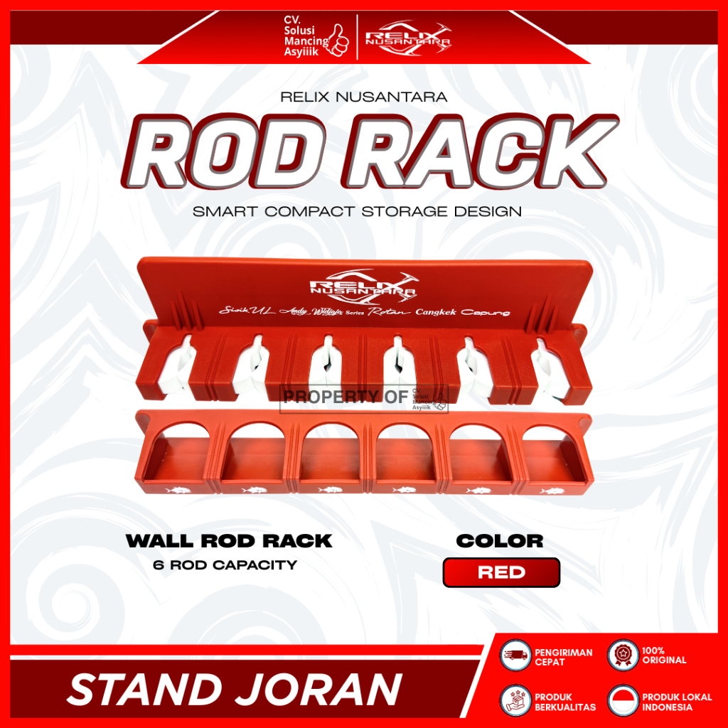 TEMPAT JORAN RELIX NUSANTARA |  RELIX NUSANTARA ROD RACK RED |  RAK DINDING JORAN PANCING