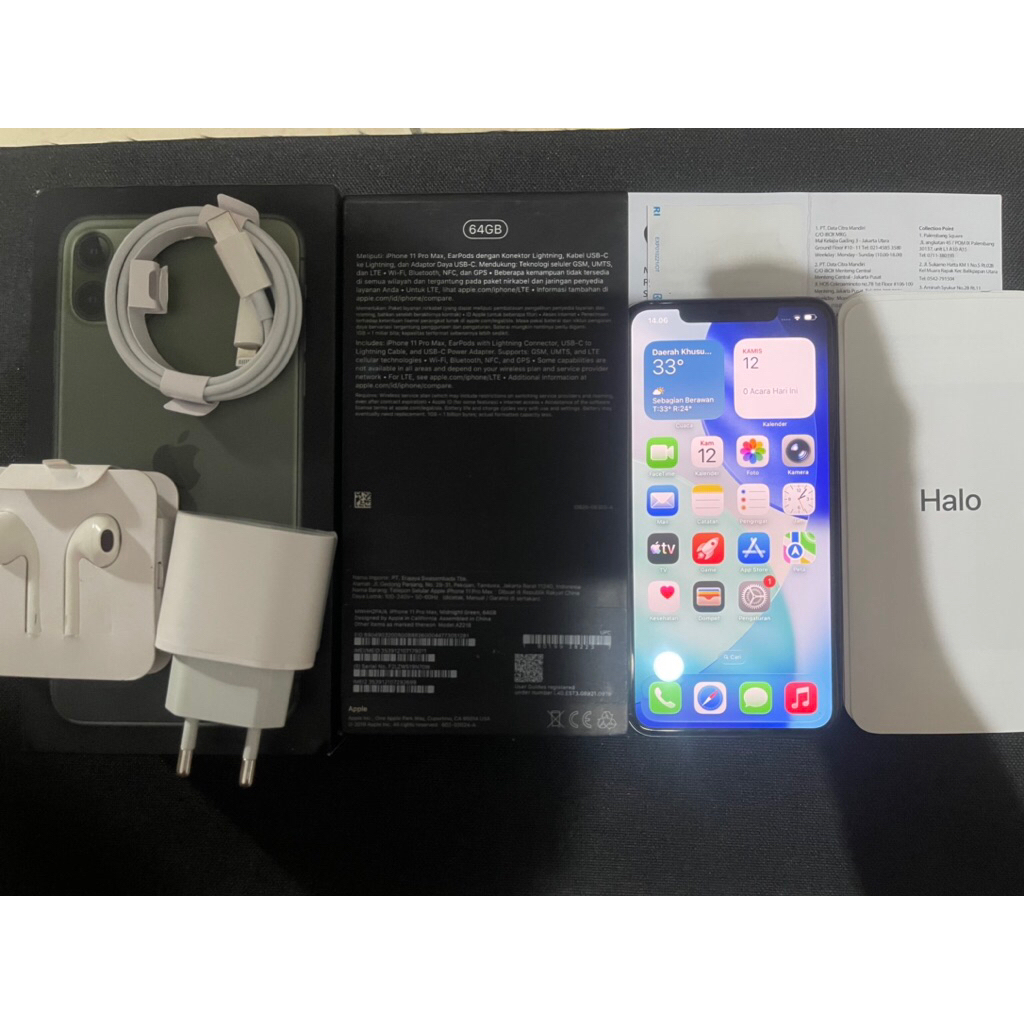 iphone 11 pro max 64GB second resmi ibox fullset ori
