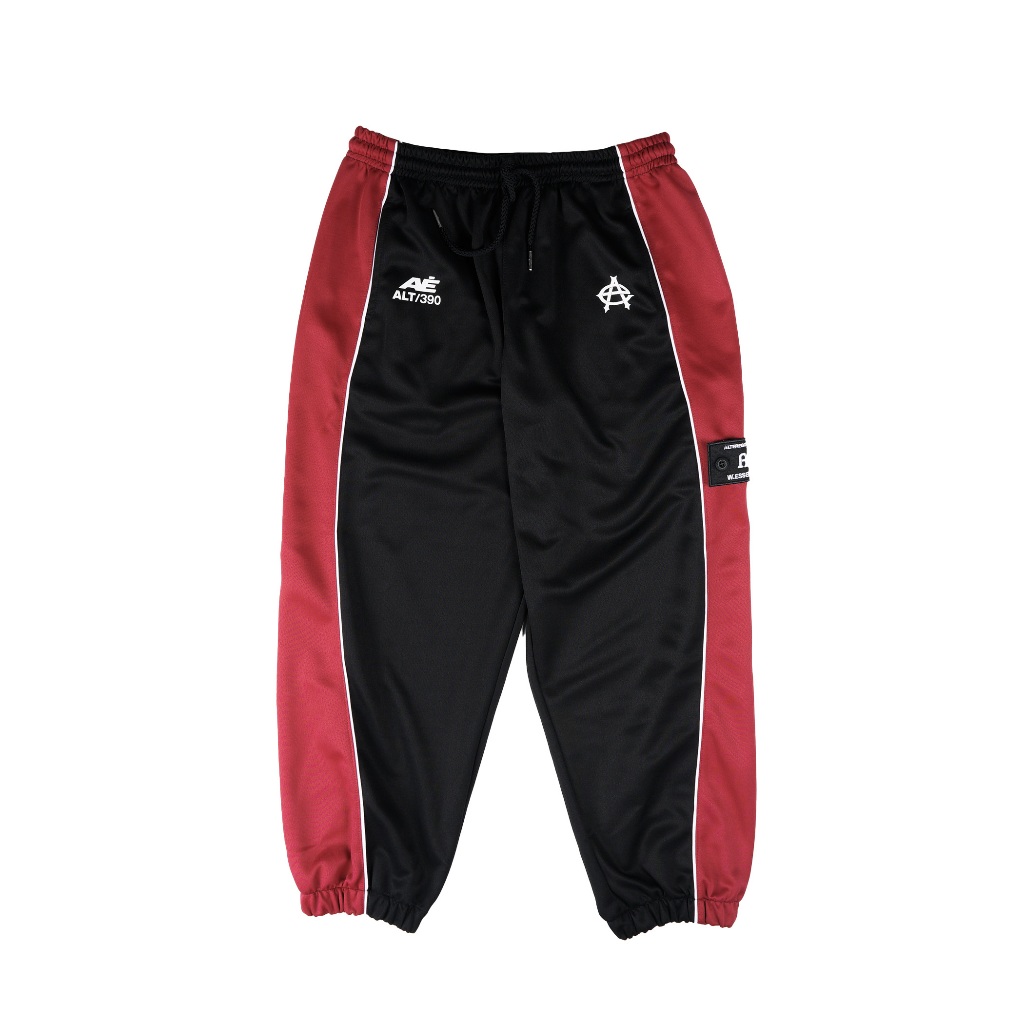 W.Essentiels x Alter Ego Celana Darkpact Trackpants Black/Crimson
