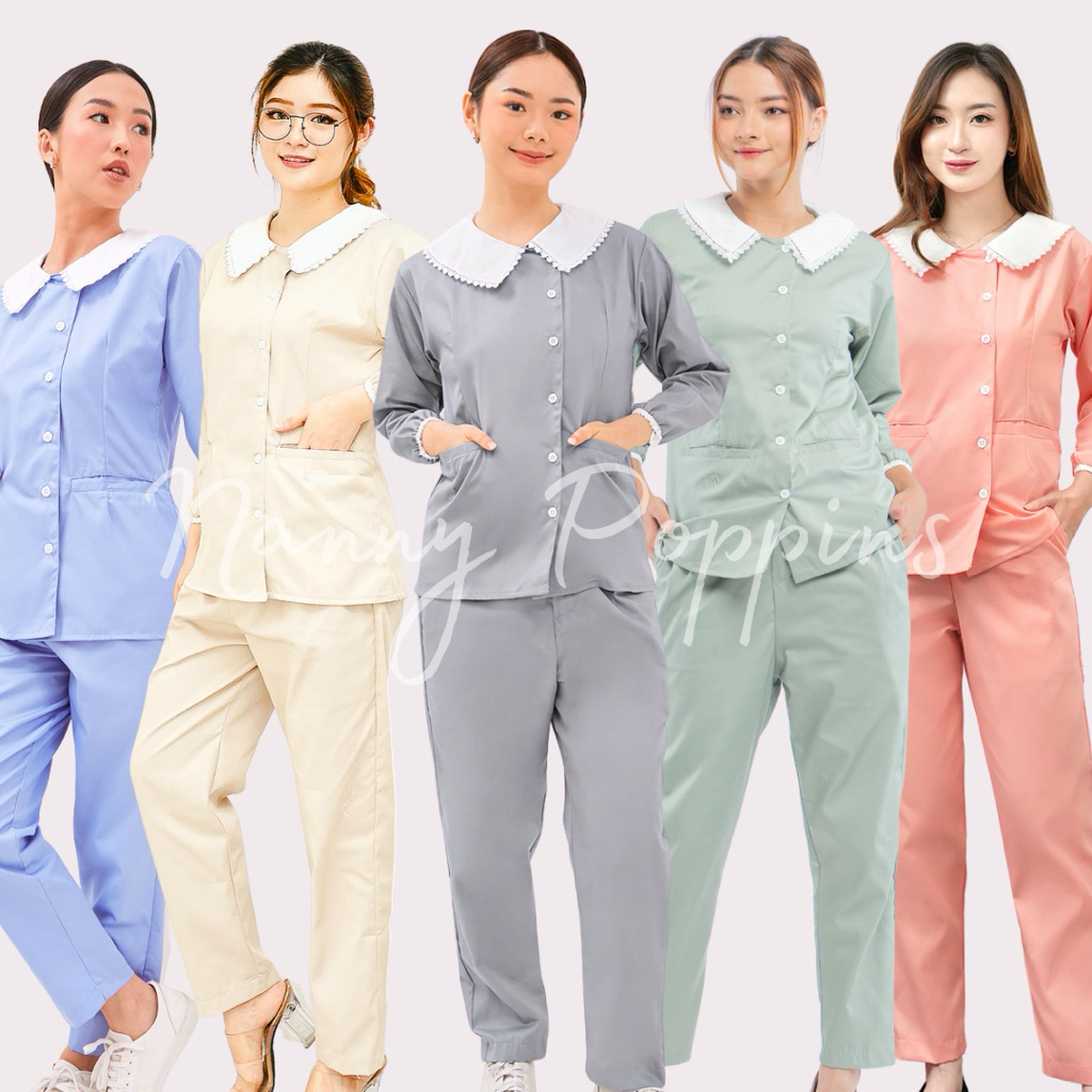EMILY lengan panjang nanny uniform/ baju suster/ seragam hotel spa salon