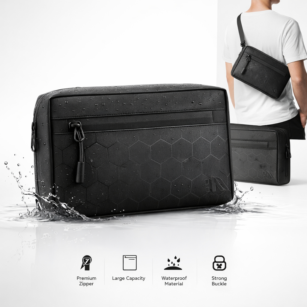 Tas Selempang Pria Waterproof Highmore Hexa Original – Sling Bag Clutch 3in1 Multifungsi