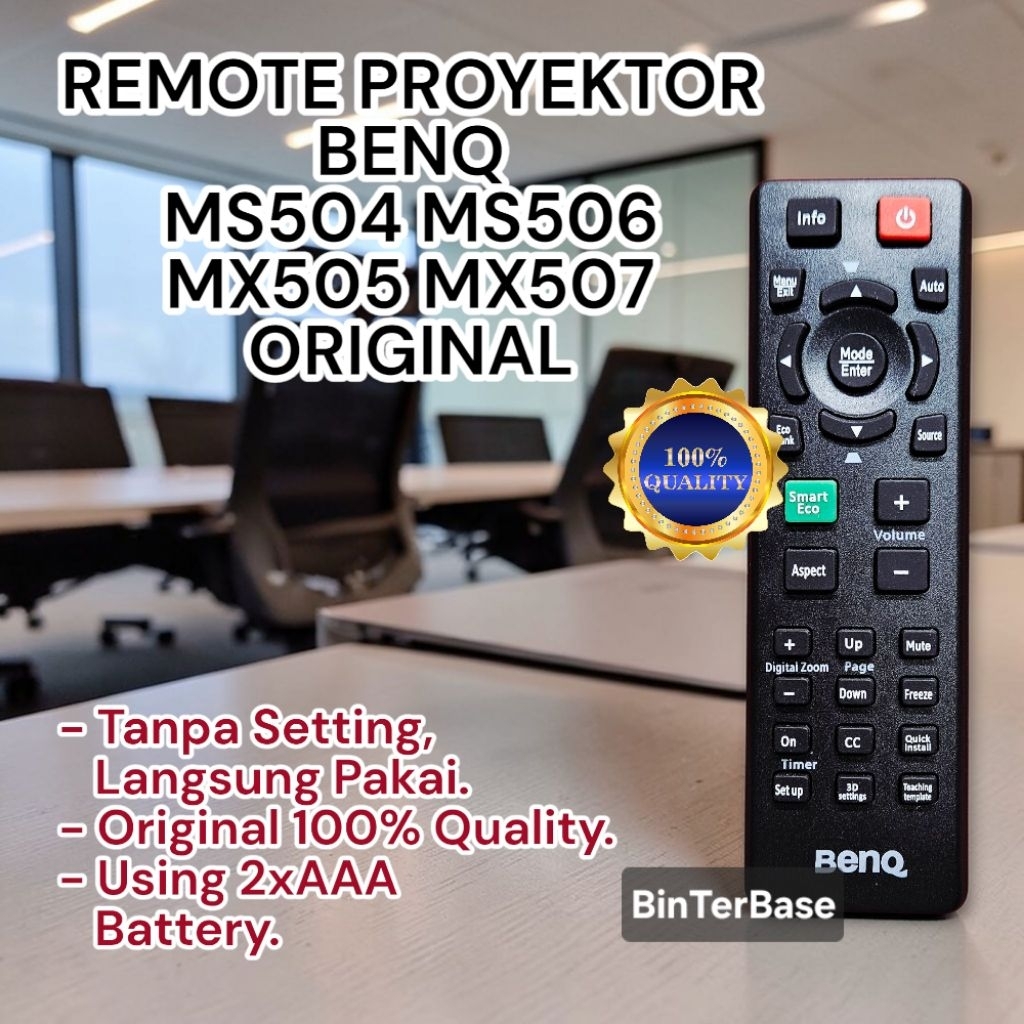 Remote remot Proyektor BENQ MS504 MS506 MX505 MX507 Projector benq Ori 100% Original with Logo ben-q