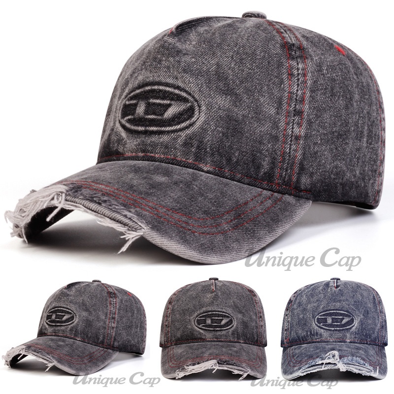 Topi Baseball D Ripped Jeans Denim Sobek Fashion Import Pria Wanita