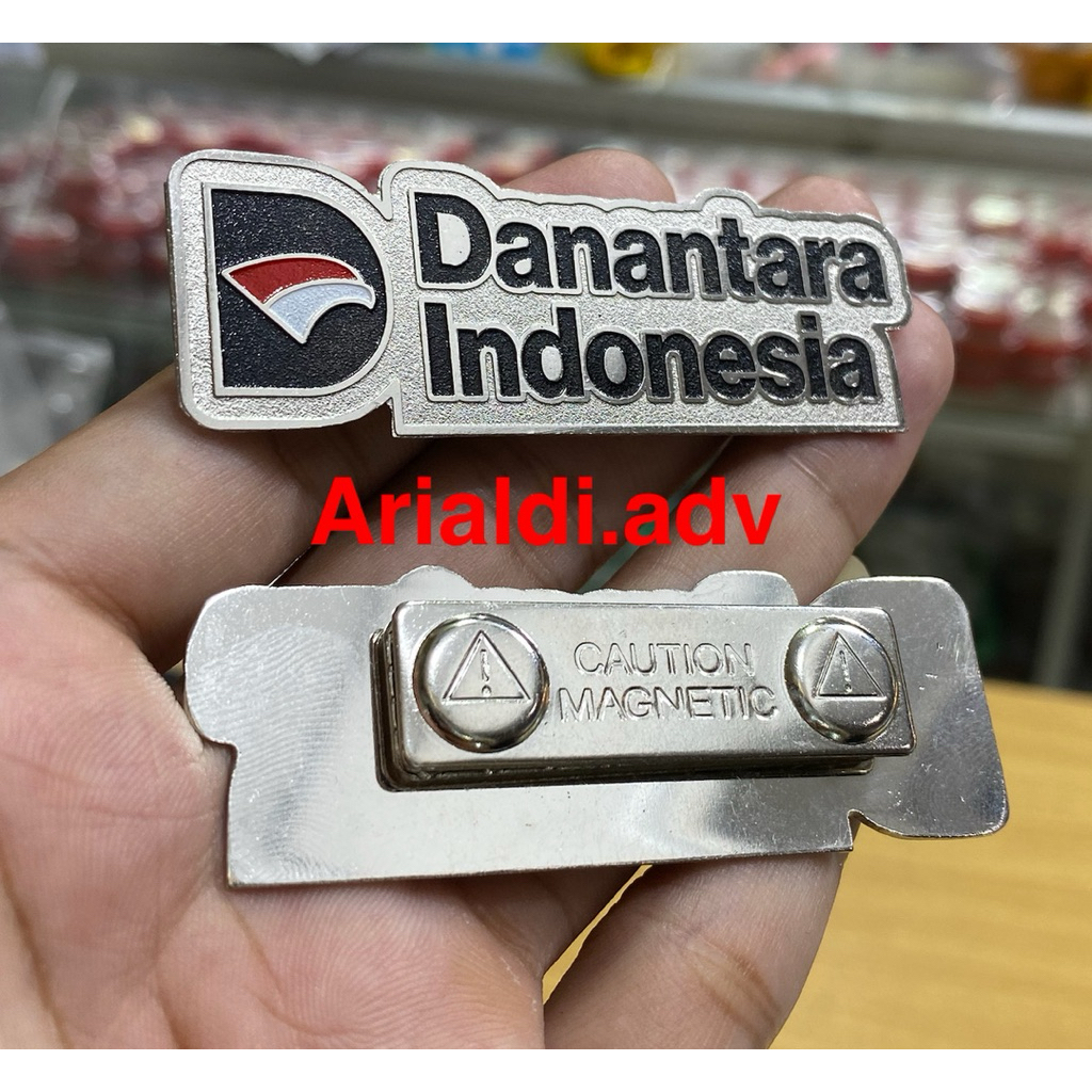 pin danantara indonesia kuningan disepuh perak/silver magnet