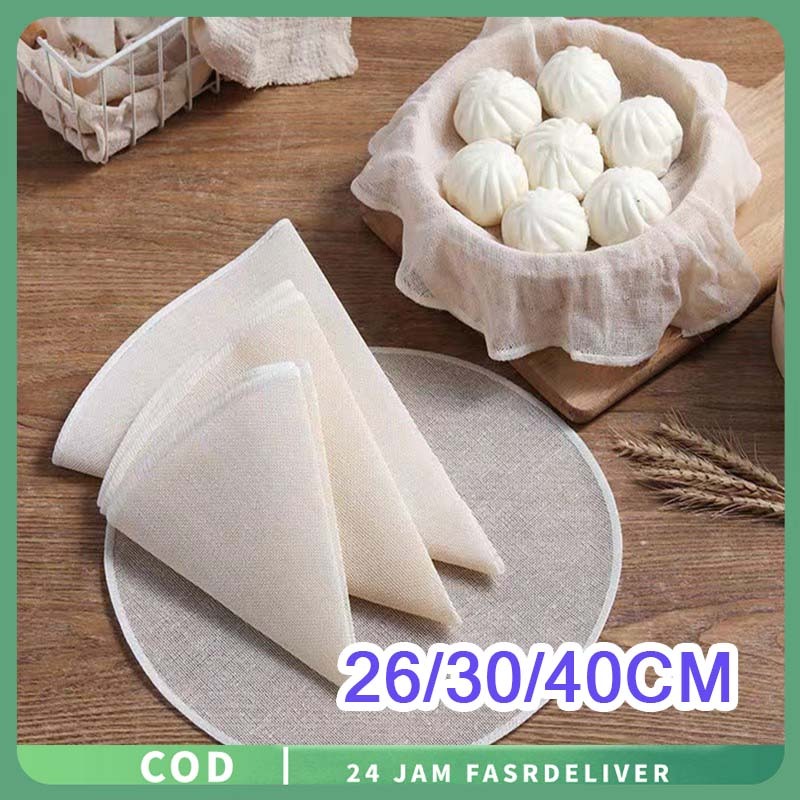 26/30/40cm Kain Kukusan Anti Lengket 5pcs Kapas Kain Kukusan Nasi Anti Lengket Multifungsi Alas Kuku