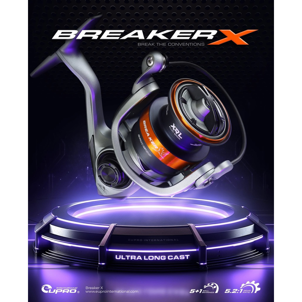 reel eupro breaker x sw power handle 1500 dan 2500