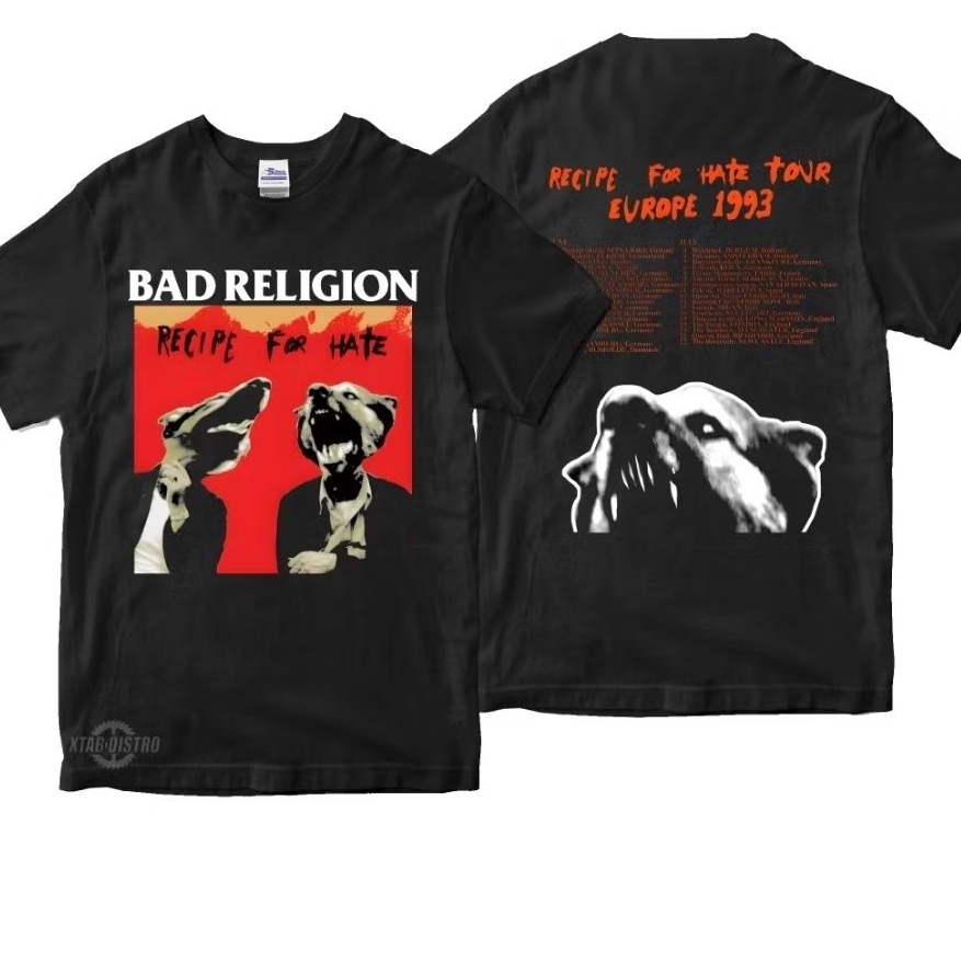 Kaos BAD RELIGION - RECIPE FOR HATE TOUR 93 tshirt band punk bad religion black flag minor treat bui