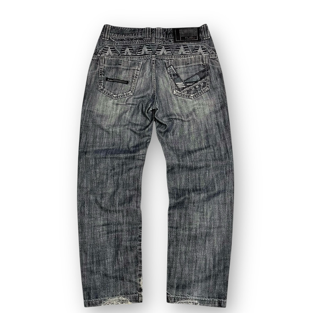 Fubu Collection Vintage Distressed Denim Pants Regular Fit