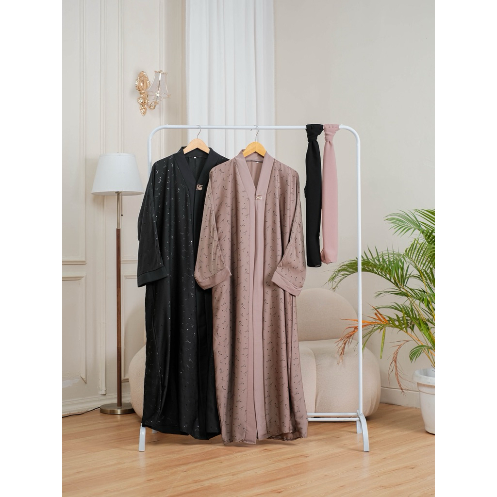FARWAH abaya saudi Ori 29 bahan fursan silk outer dan inner menyatu Abaya dubai abaya mesir abaya hi