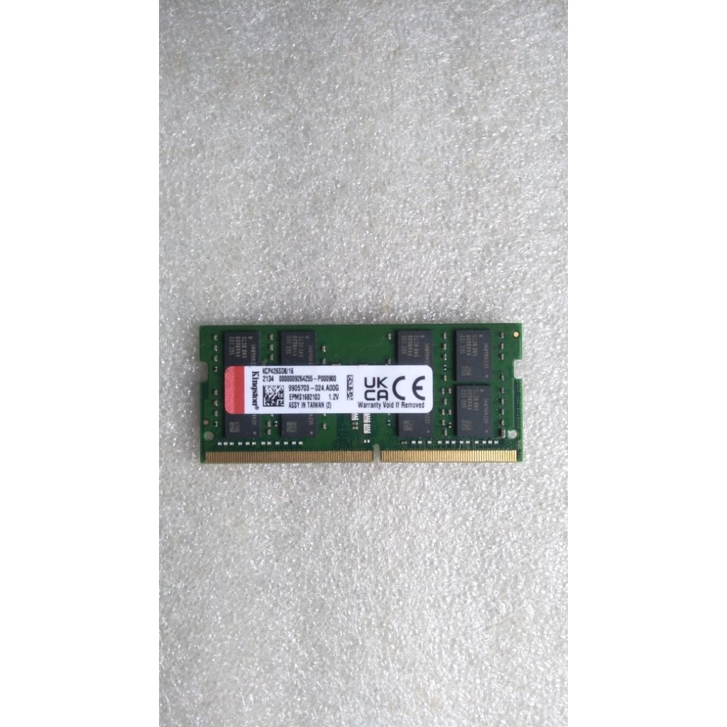 Memory Ram Sodim Laptop 16GB DDR4  3200 mhz  Kingston Original