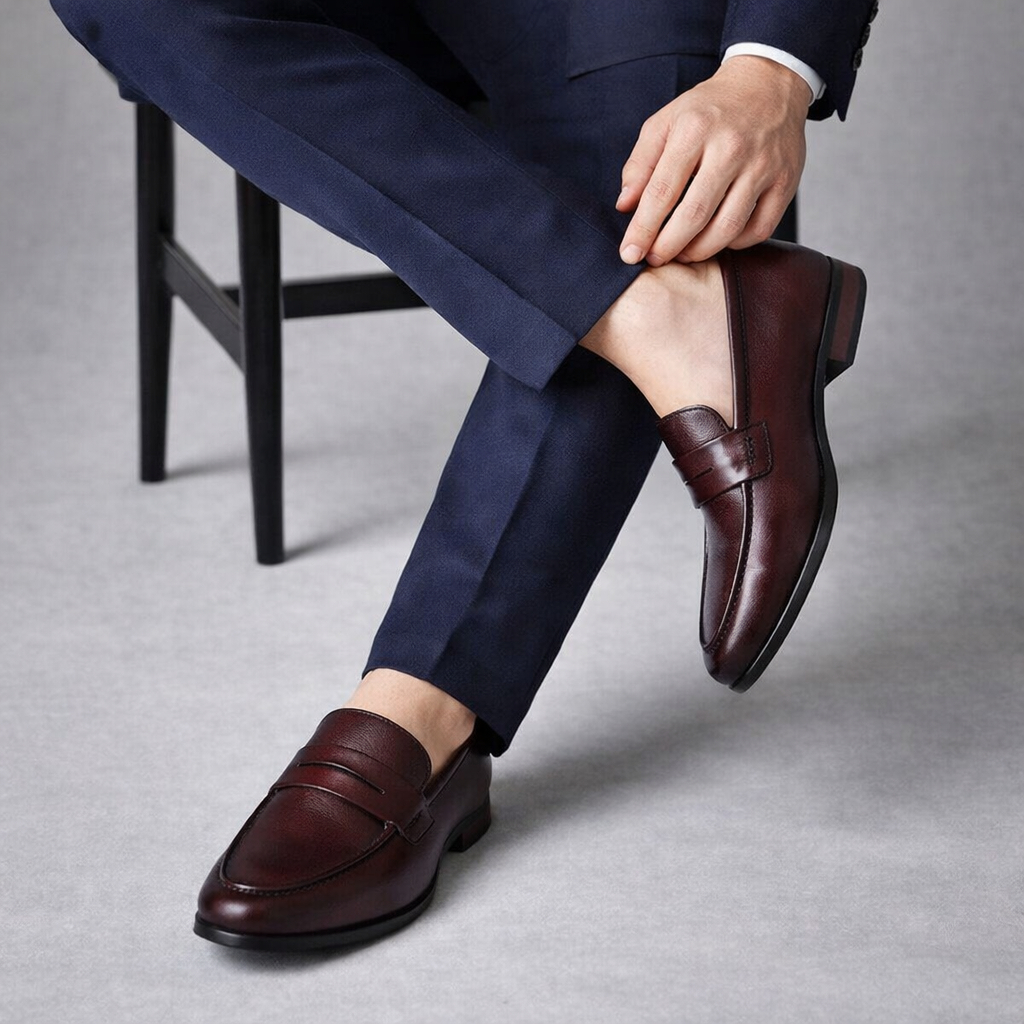 Gino Mariani Gonzalo Leather Burgundy Shoes Original