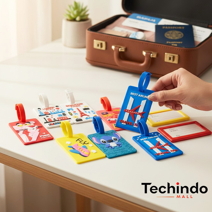 Name Tag Koper Premium Lucu Unik - Tag Identitas Tas Travel Silikon Alumunium Anti Tertukar Luggage 