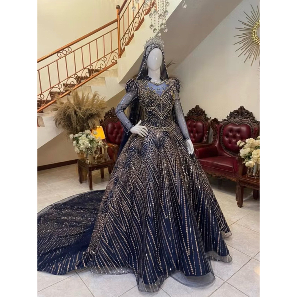 Gaun Pengantin Navy Nasioal