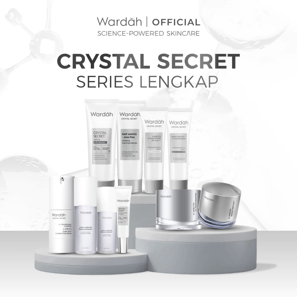 MFI - WARDAH Crystal Secret Series Lengkap - Milk Cleanser, Micellar Cleansing Gel, Foaming Cleanser
