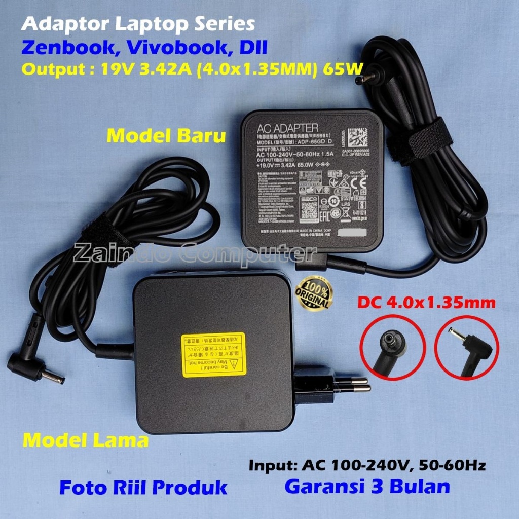 ADAPTOR ASUS 19V 3.42A (4.0*1.35MM) A407 A407U A407UF A456 A456U A456UR A456UQ X456 X456U X456UQ X45